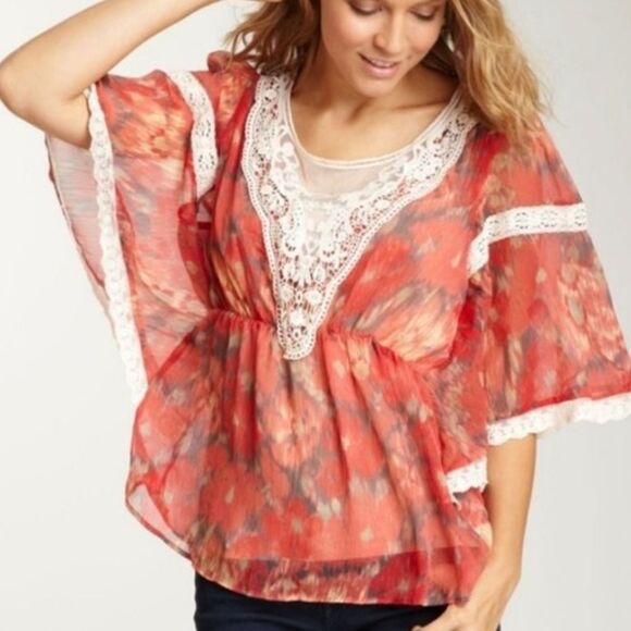 NWT Free People Daydreamer Boho Chiffon Sheer Top - Picture 9 of 9